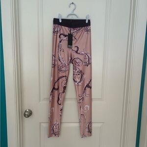 NWT- Versace soft, silky, shades of pink leggings, S